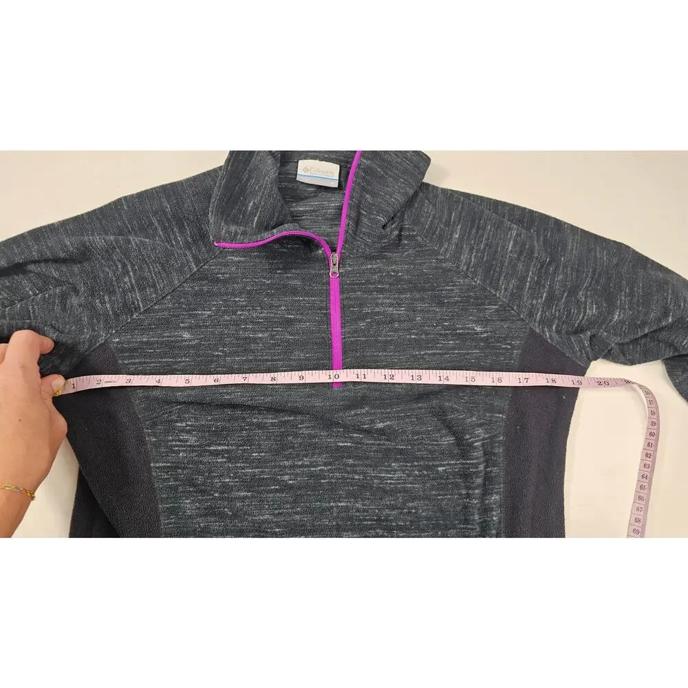 Columbia sz M 1/4 zip light fleece popover packable sweater classic fit EUC